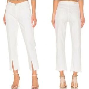 GRLFRND Cheryl Side Split White Jeans, Size 26
